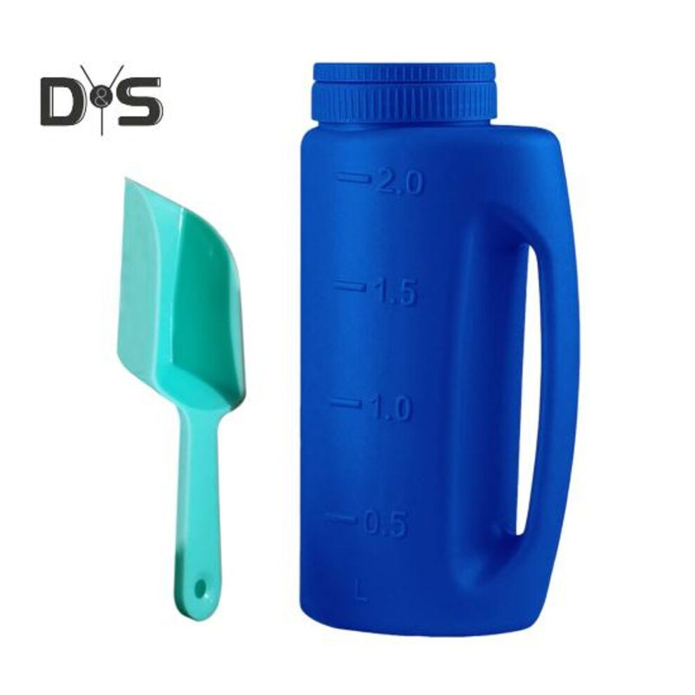 (blue, Sets) Handheld Salt Spreader 2l Fertilizer Spreader With Adjustable Opening Modes Manual Spreader With Scoop For Seeds Ice Melt Deicer
