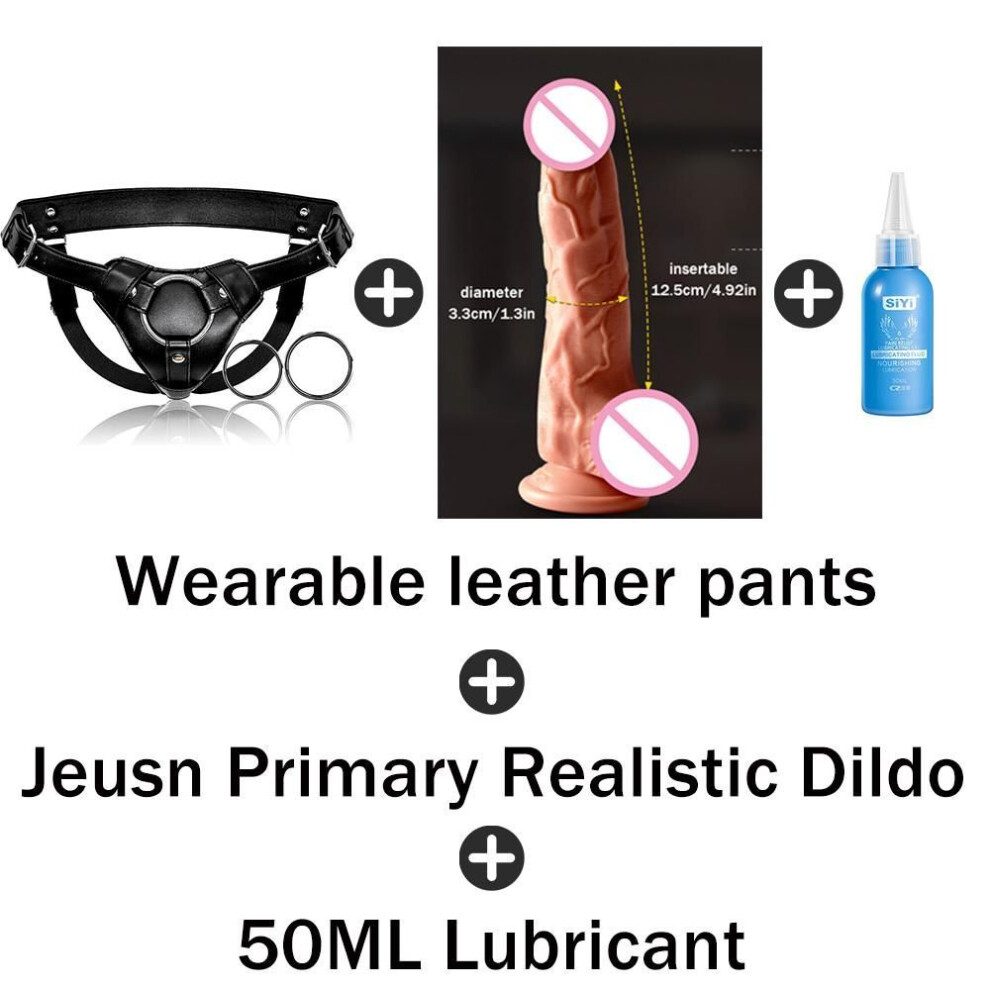 (Primary Combine) Strap On Dildo Harness Sex For Bdsm, High-quality Wearable Leather Pants Men Pegging Dildo, Adjustable Belt Multiple Sizes Rings