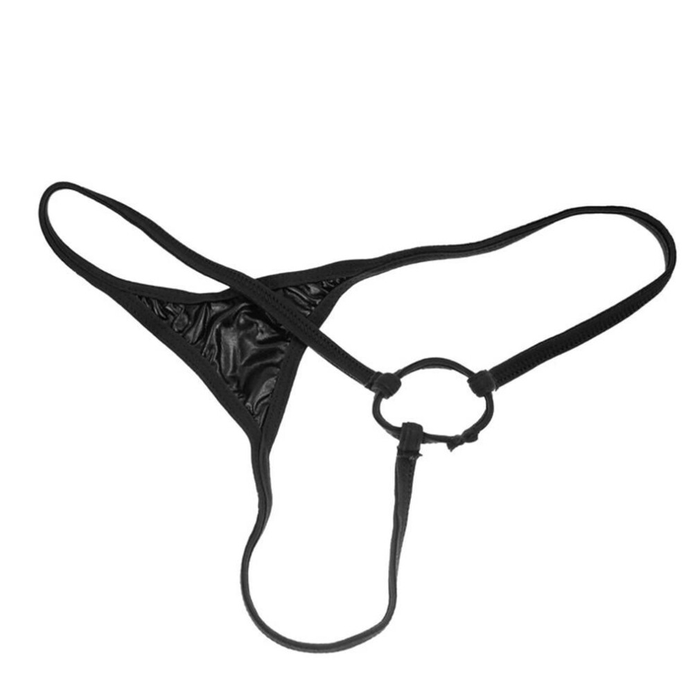 (black) Mens Micro G-string Briefs Jockstraps Bikini Underwear Penis Hole T-back Thongs