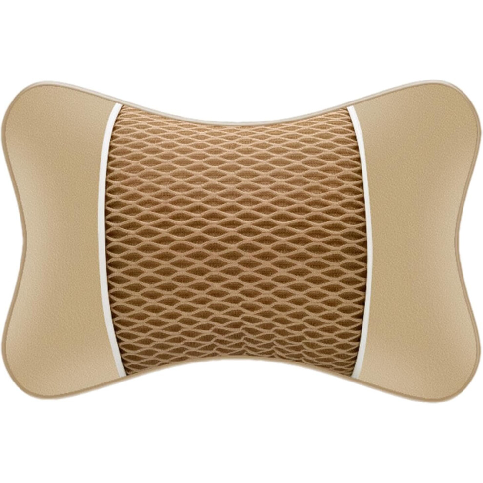 (Beige) Car Neck Pillow For Driving, Car Seat Neck Pillow - Elastic Breathable Headrest Pillow For - Headrest Neck Support Pillow, Travel Pillow For M Beige
