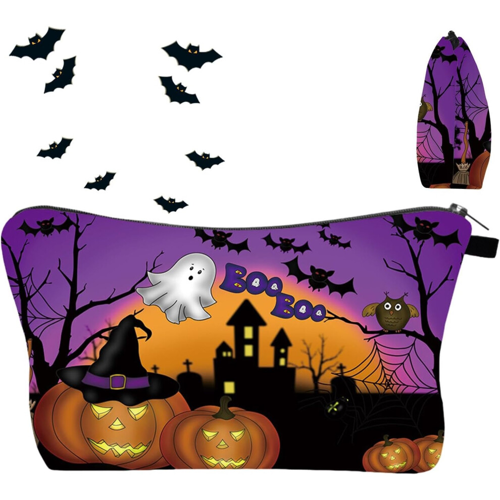 Cosmetic Travel Bag, Makeup Travel Bag Organiser, Halloween Cosmetic Bag Print, Multifunctional Cosmetic Bag with Zip for Makeup Brushes, Lipsticks,
