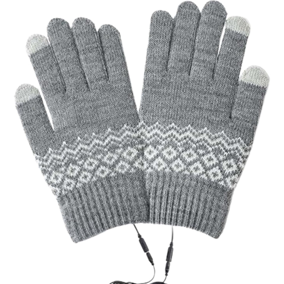 (A, Black) Knitted Heated Gloves - Full Finger Heated Touchscreen Gloves Knitted Warming Gloves | Removable Washable Laptop Gloves Hand Warmers Winter