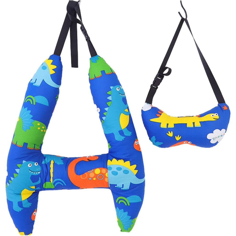 Kids Travel Pillow | H-shaped Kids Neck Pillow - Comfortable Kids Pillow, Soft Kids Airplane Pillow, Machine Washable Car Headrest Pillow for Car,