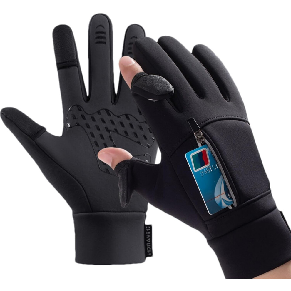 (M) Windproof Cycling Gloves, Full Finger Cycling Gloves - Windproof Outdoor Full Finger Cycling Gloves | Pocket Design Screen Touch Cycling Gloves Fo Not,Specified