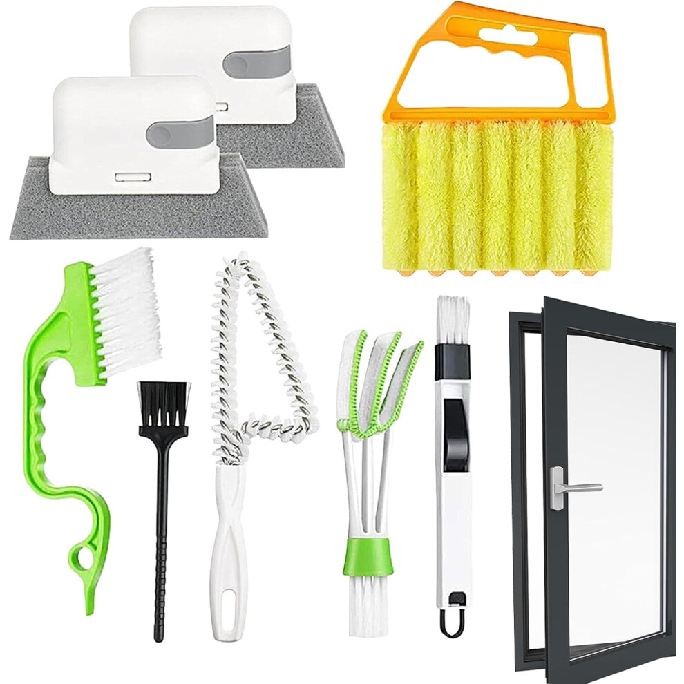 Cleaning Brushes for Small Spaces, 8 Pieces Window Groove Cleaning Brush, Cleaning Brush for Blinds, Practical Cleaning Brush Set, Window Frame
