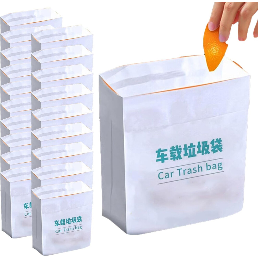 (Brief) Car Trash Bags, Car Garbage Bags for Car - Large Capacity Stick-on Bin Liners, Self-Adhesive Trash Bags, Heavy Duty Multi-Purpose Car Storage Bag for