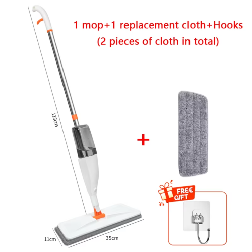 New Large Household Spray Mop With Replaceable Microfiber Pad For Wet And Dry 1