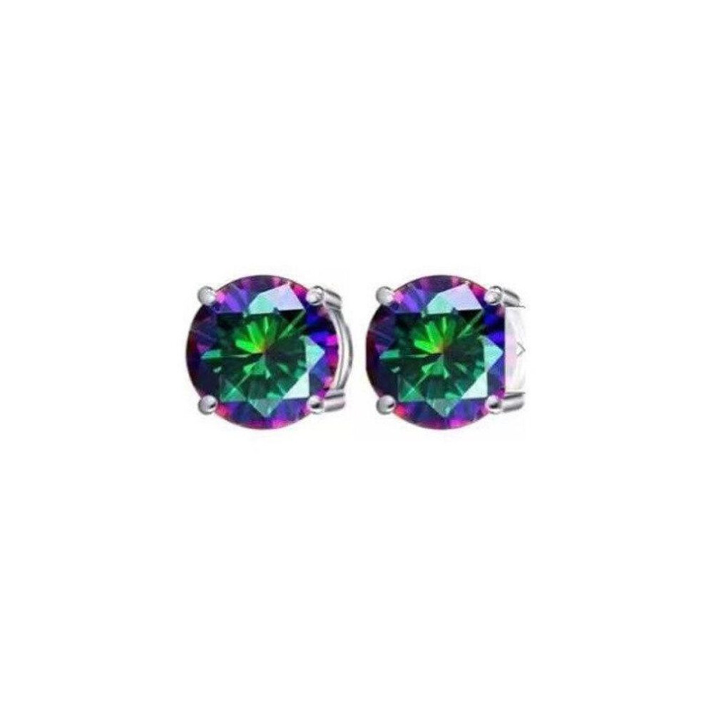 (multicolor, 8MM 1 Pair) 1 Pairs Crystal Strong Magnetic Ear Stud Clip Earrings for Men Women Punk Round Zircon Magnet Earrings Non Piercing Jewelry