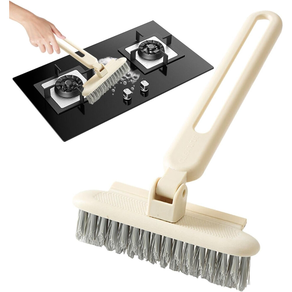 (Creamy) Rotating Grout Brush, Grout Brush, Rotating Brush for Cleaning Grout and Hobs, Reaches Even Tight Spaces. Cleaning Brush for Sink and Toilet