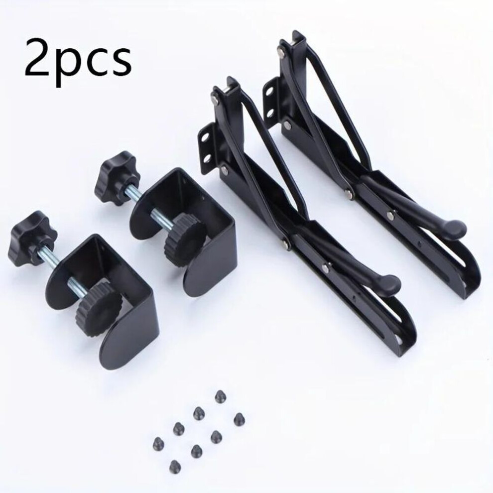 2pcs L-shaped Foldable Desktop Bracket Heavy-duty Punch-free Space-saving Desktop Extension Plate Rack Hardware Accessories
