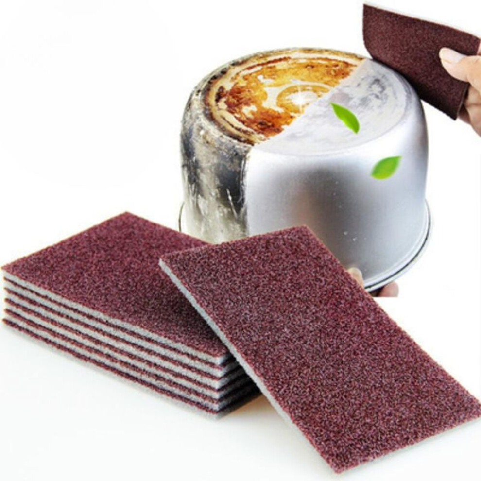 (brown, 10pcs) 1/2/4/6/10pcs Sponge Wipes Effortless Kitchen Cleaning Magic For Pot Bottom, Rust Stainless Steel Pot, And Dish Washing