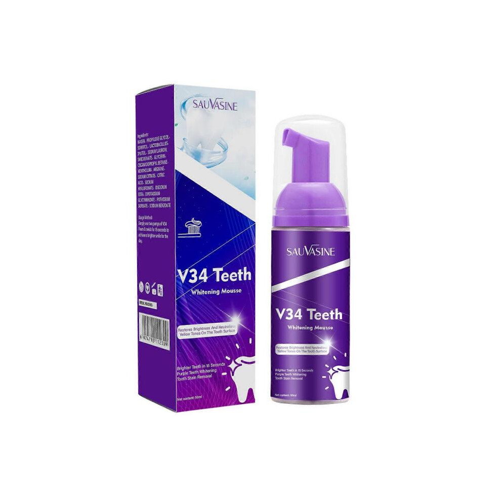 Purple/White (3Pcs) Toothpaste Teeth, V34 Toothpaste, Teeth Whitening, Gum Removal, Teeth Whitening Booster, Colour Correction, Tooth Co