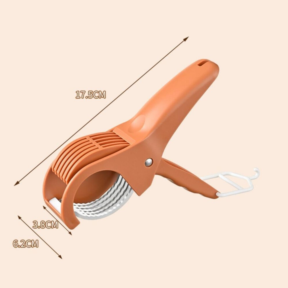(orange) Multifunctional Fruit And Vegetable Slicer - Stainless Steel Blades, Manually Operated, Cuts Perfect Slices Of Fruit, Cucumber And Ham