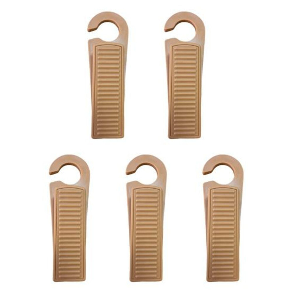 (brown) Yousheng 5 Pcs Door Stoppers For Home Security Punch-free Design Soft Material Prevent Door Accidents Easy Installation Door Stopper