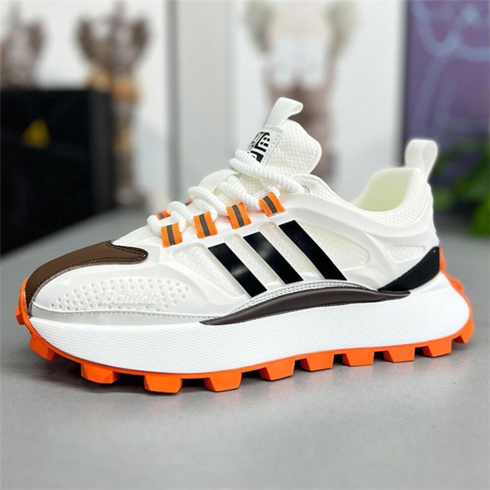 (orange, 41) Chunky Sneaker Men Designer Running Shoes Fashion Casual Breathable Height Increased Flat Platform Shoes