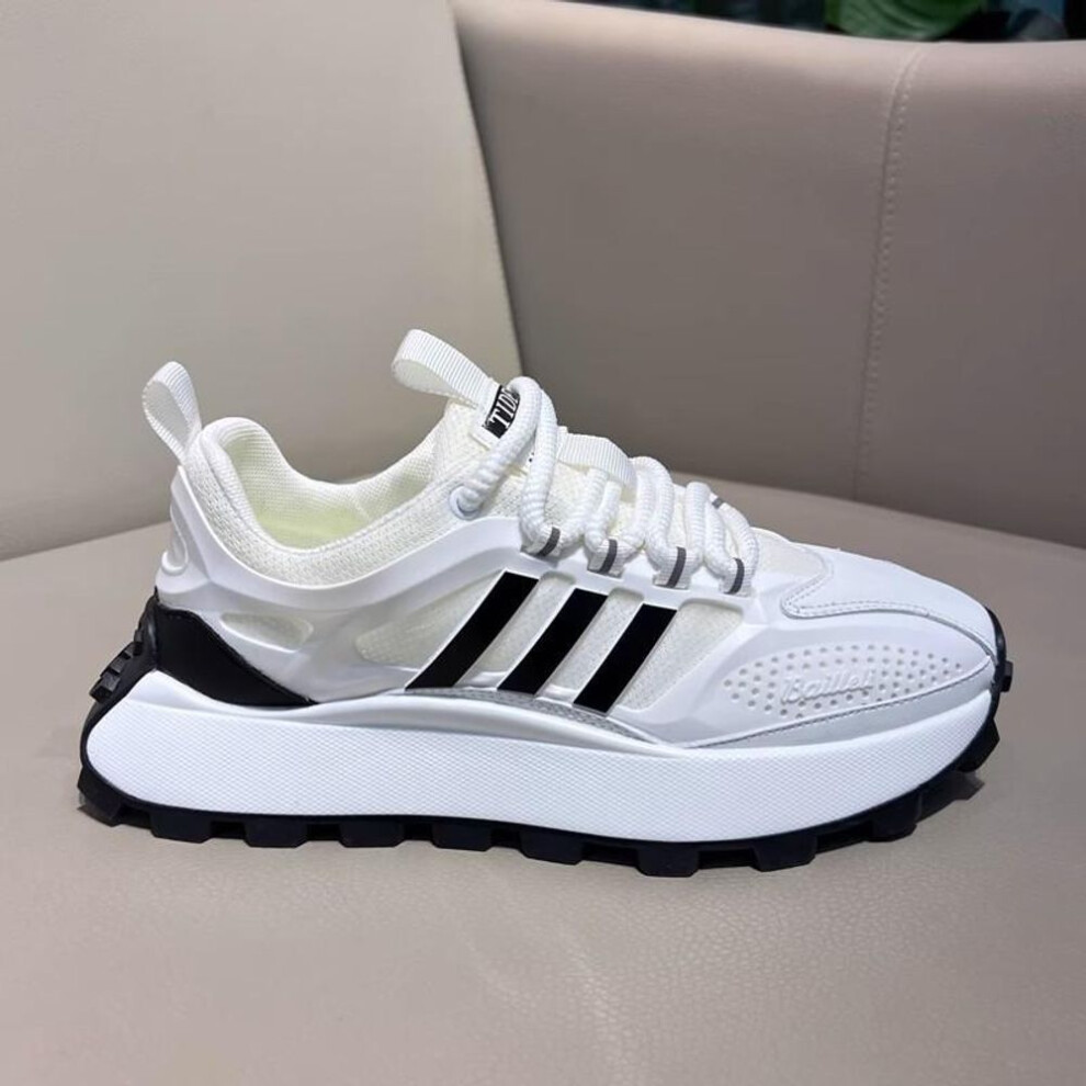(white, 40) Chunky Sneaker Men Designer Running Shoes Fashion Casual Breathable Height Increased Flat Platform Shoes