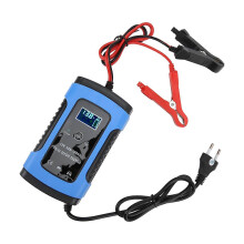 (As show, One size) Motorcycle Battery Charger 12V/6A Digital Display Intelligent Repair Tool 100‑240VEU Plug