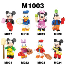 8Pcs Mickey Mouse Mini Figures for LEGO DIY Blocks Kit, 4.5cm Tall, ABS Plastic Collectible Toys for Kids
