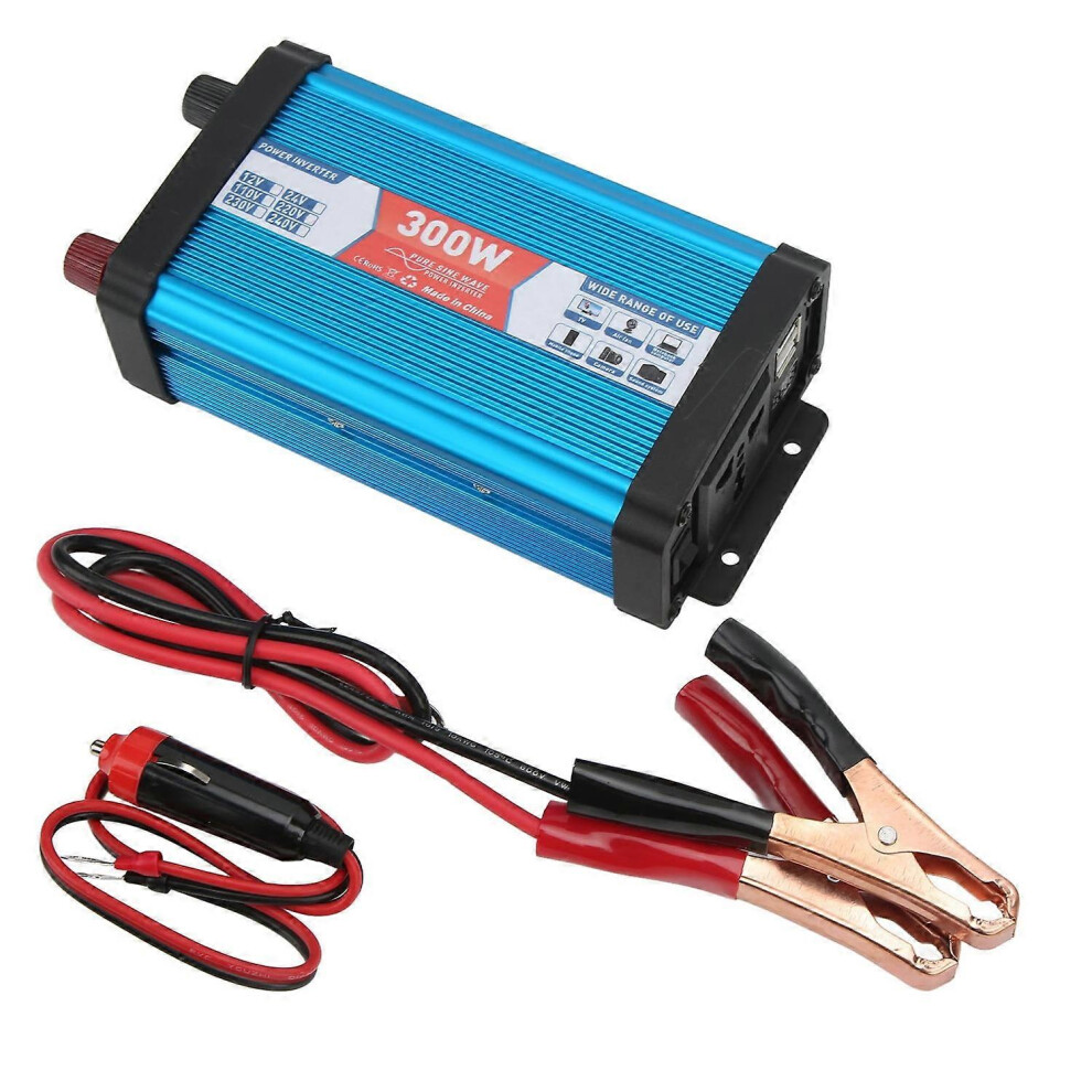 (As Show, One Size) Car Power Inverter Pure Sine Wave 300W Continuous Dual Usb With Digital Display For Home Boats Cabin 6909775655078