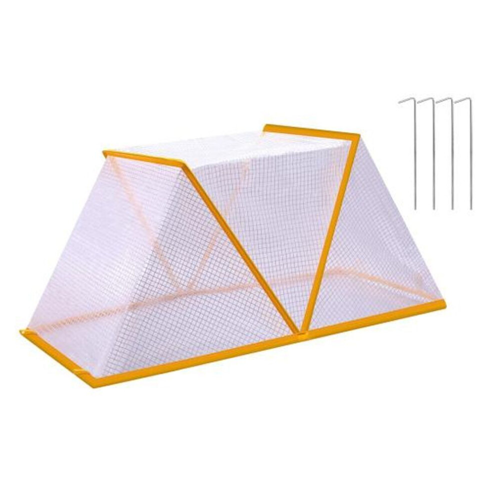 (L) Garden Row Plant Protector Foldable Raised Garden Beds Plant Nursery Cover With Ground Nails Vegetable Rows Guard Greenhouse