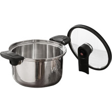 (20 Cm) Stainless Steel Pressure Cooker | Stainless Steel with Quick Cooking, Ergonomic and Durable Kitchen Cooking for Meal Preparation with Family and