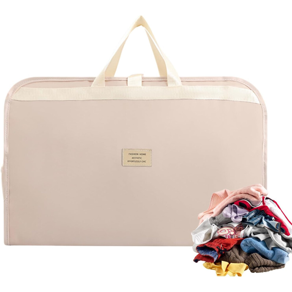 (Cream-coloured) On the Go Laundry Bag, Suitcase Organiser, Packing Cube for Business Trips, Women, Underwear & Socks, Storage Bag for Clothes