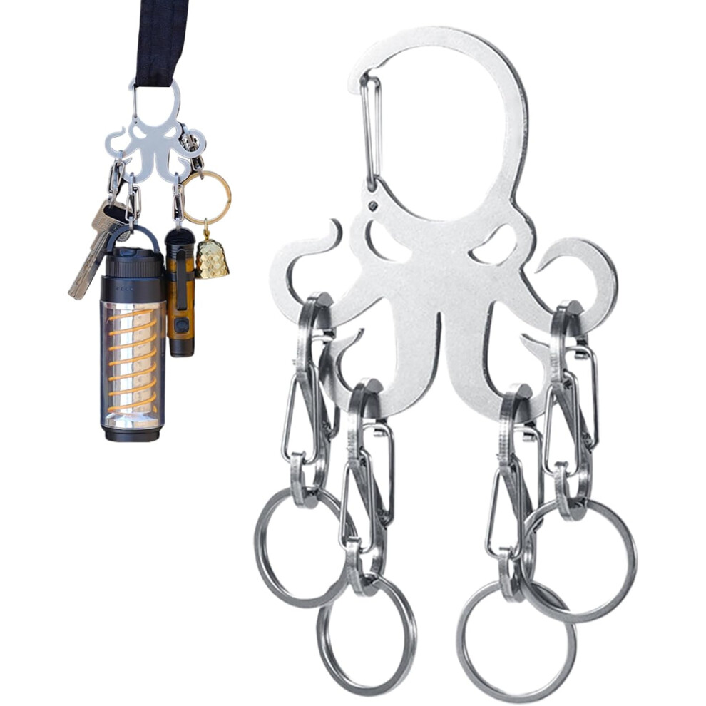 Octopus Key Ring | Octopus Charm Key Chain Accessories | Stainless Steel Animal Jewelry Pendant, Bag Charm Funny Ornament for Backpack Purse, Goodie