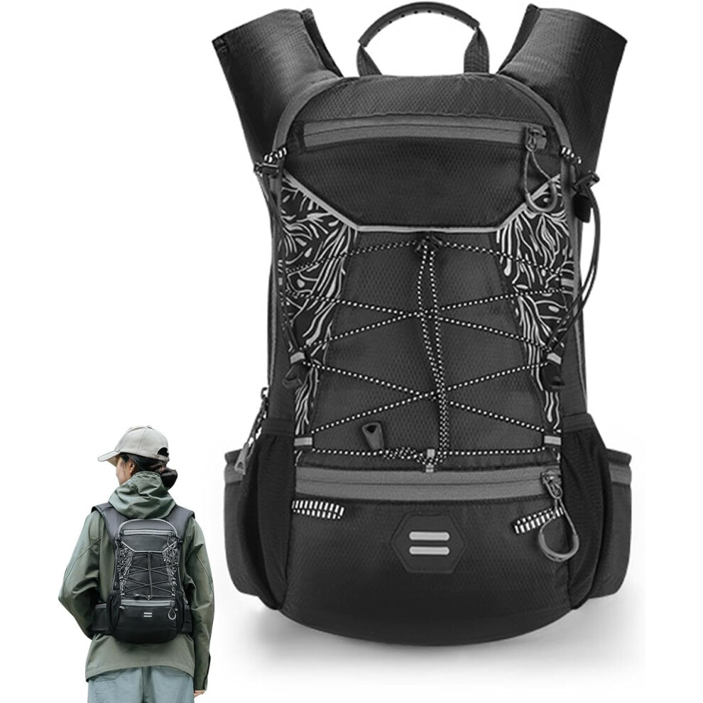 Motorcycle Backpacks for Men, Camping Backpack for Men, 16L Travel Daypack, Breathable Running Daypack, Multifunctional Reflective Climbing Backpack