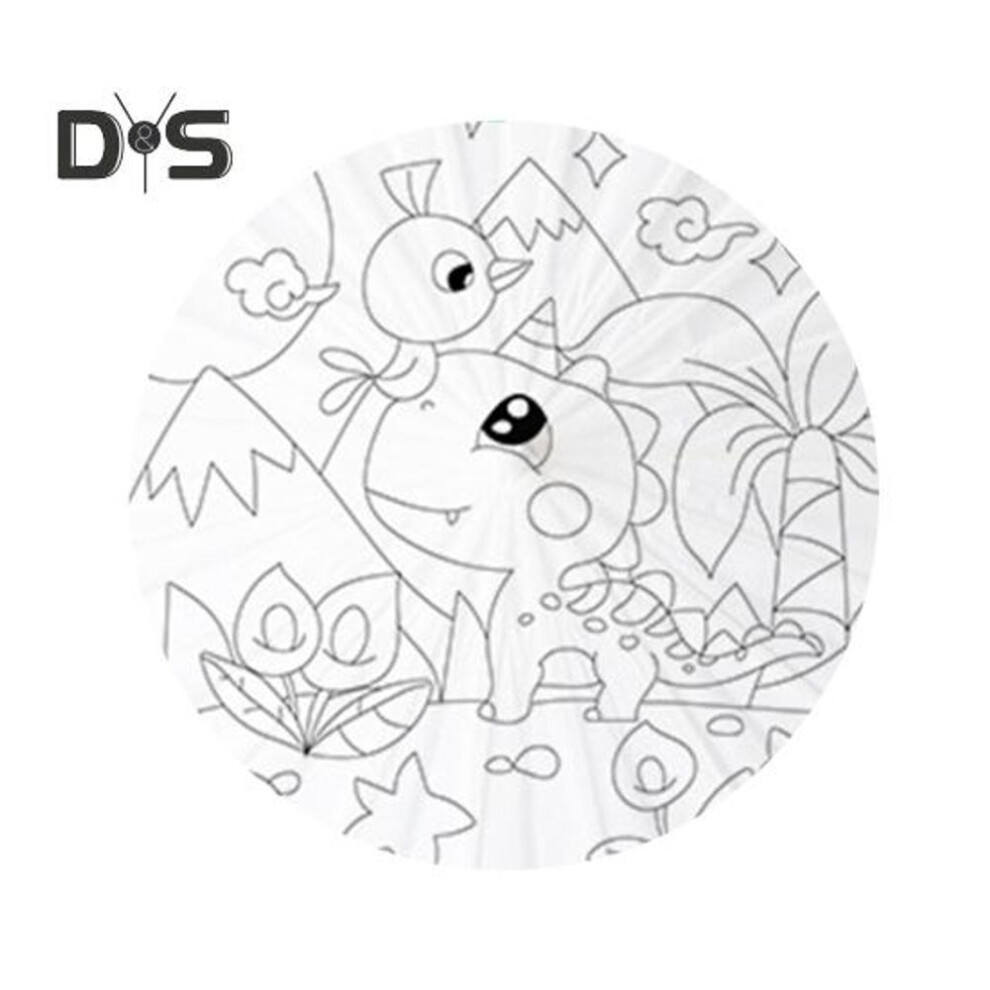 (as the picture, I) 27/41cm Diy Hand-painting Paper Umbrella Chinese Style Decorative Oil-paper Umbrella With Wooden Handle Kids Coloring Oriental Umbrella Crafts