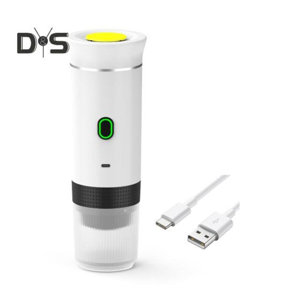(white) Portable Travel Coffee Machine Touch Operation USB Rechargeable Wireless Easy to Clean 3-in-1 Fast Heating Coffee Maker