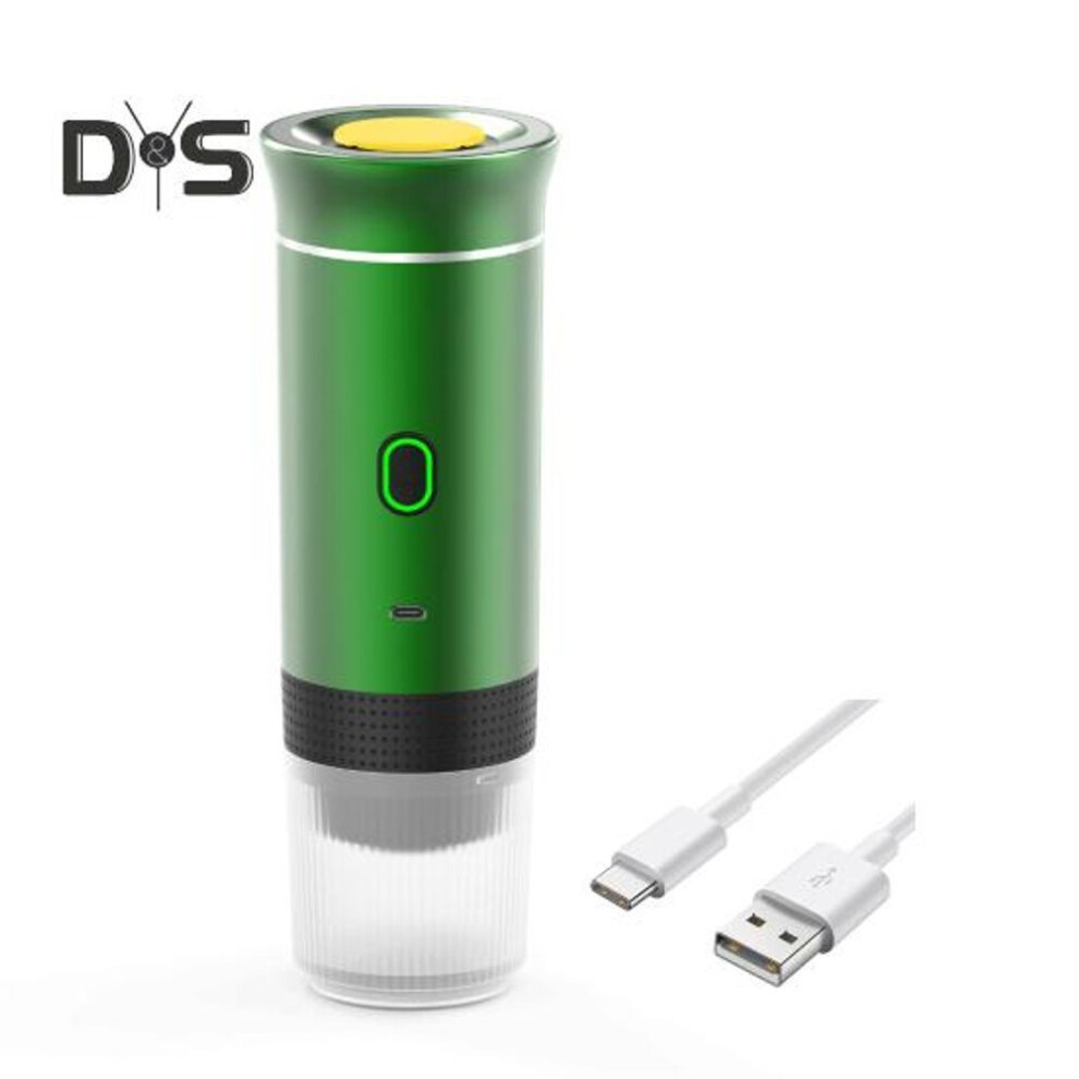 (green) Portable Travel Coffee Machine Touch Operation USB Rechargeable Wireless Easy to Clean 3-in-1 Fast Heating Coffee Maker