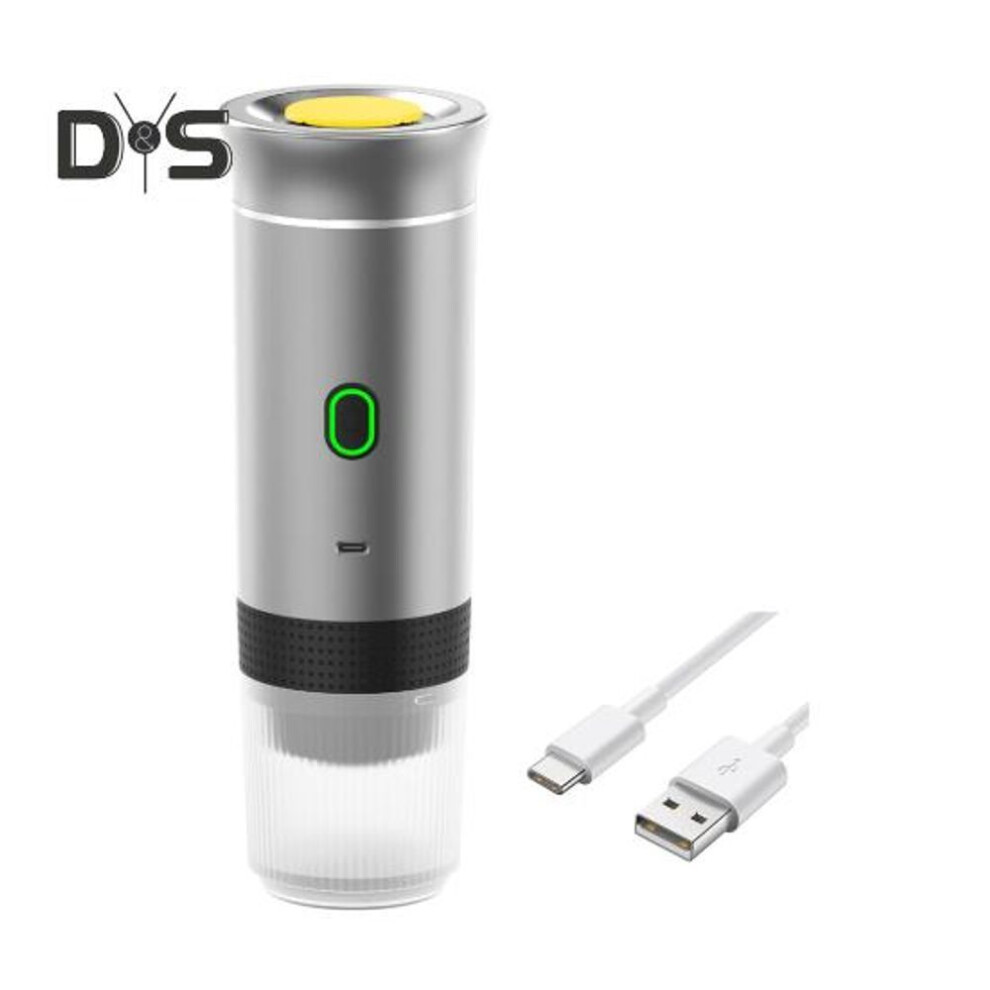 (silver) Portable Travel Coffee Machine Touch Operation Usb Rechargeable Wireless Easy To Clean 3-in-1 Fast Heating Coffee Maker