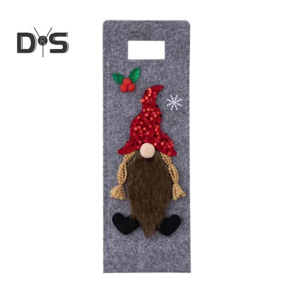 (red) Christmas Wine Bottle Covers Gnome Bottle Sleeve Red Wine Champagne Beer Bottles Bag Christmas Table Decoration