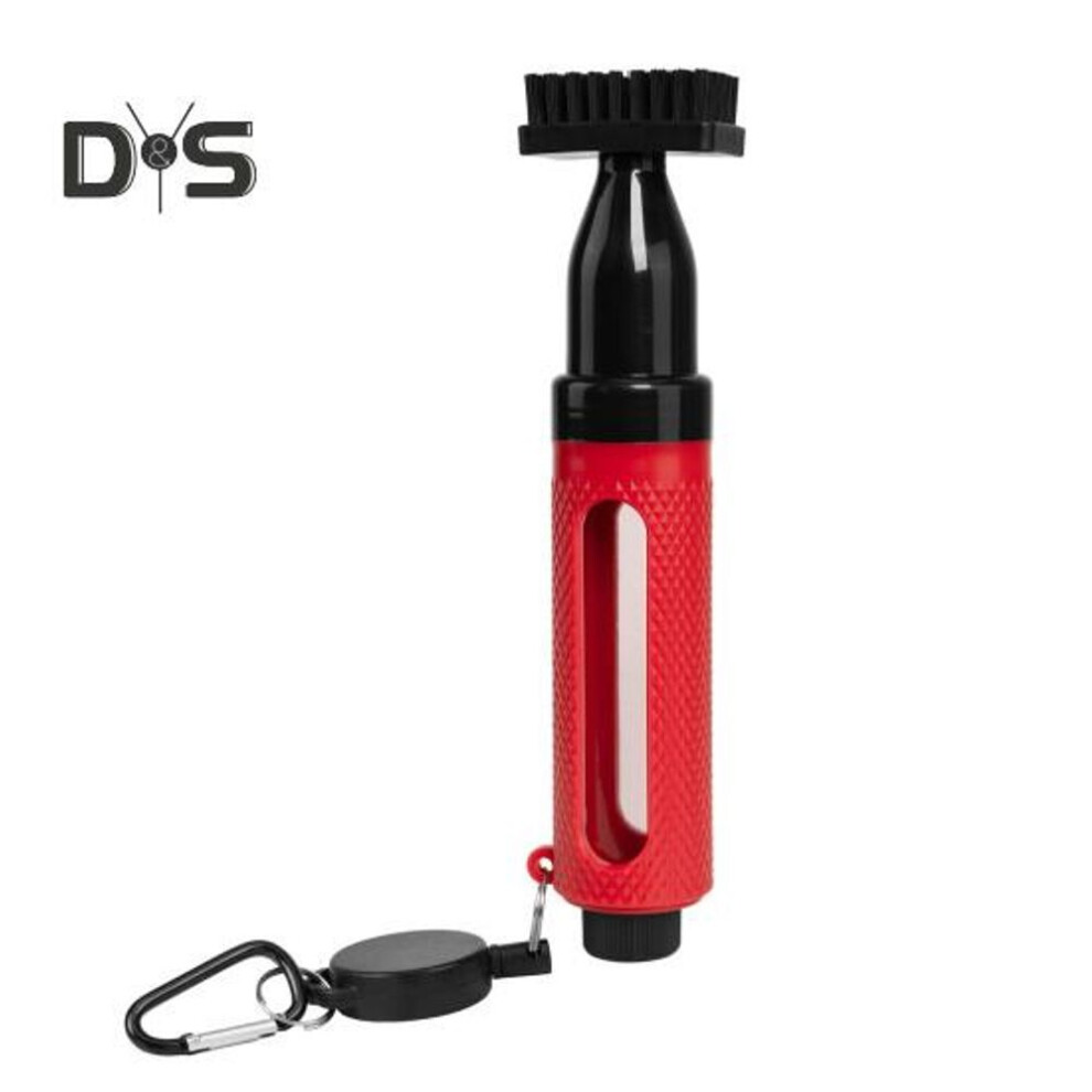 (red) Golf Club Brush Spray Golf Club Wet Cleaning Tool With Retainer Clip Squeeze Water Bottle Golf Cleaner For Golf Enthusiasts