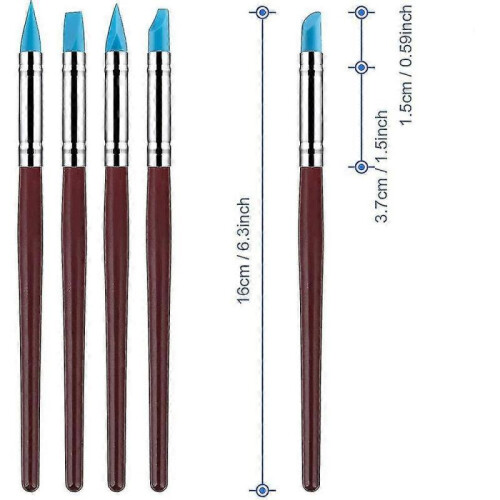 10x Silicone Sculpting Tools - Rubber Brushes and Modelling Tools for Pottery and Crafts 2