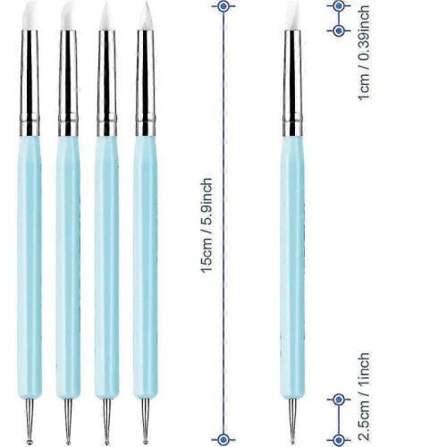 10x Silicone Sculpting Tools - Rubber Brushes and Modelling Tools for Pottery and Crafts 1