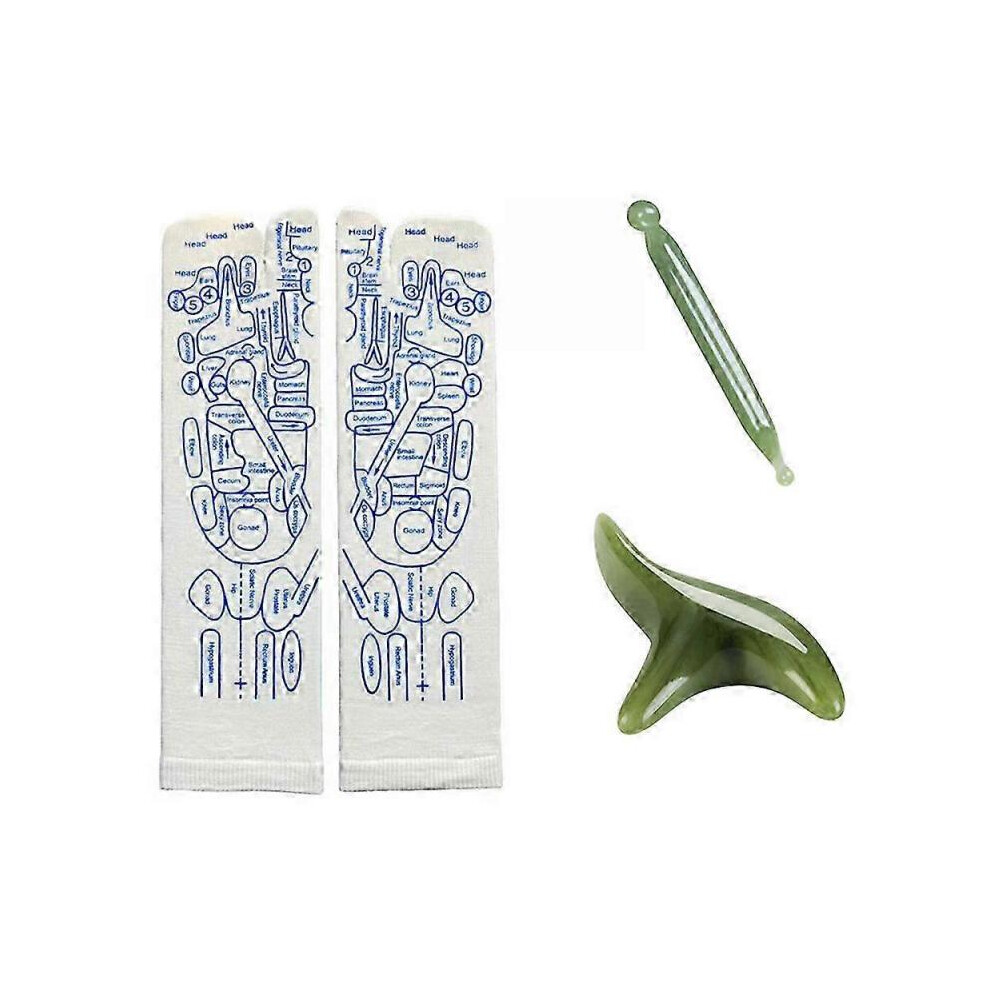 (Women, Green) Acupressure Reflexology Socks with Trigger Point Massage Tool, Foot Reflexology Socks for Women Men Pain Relief at Home-image-OPC-PH6P8HC-NEW