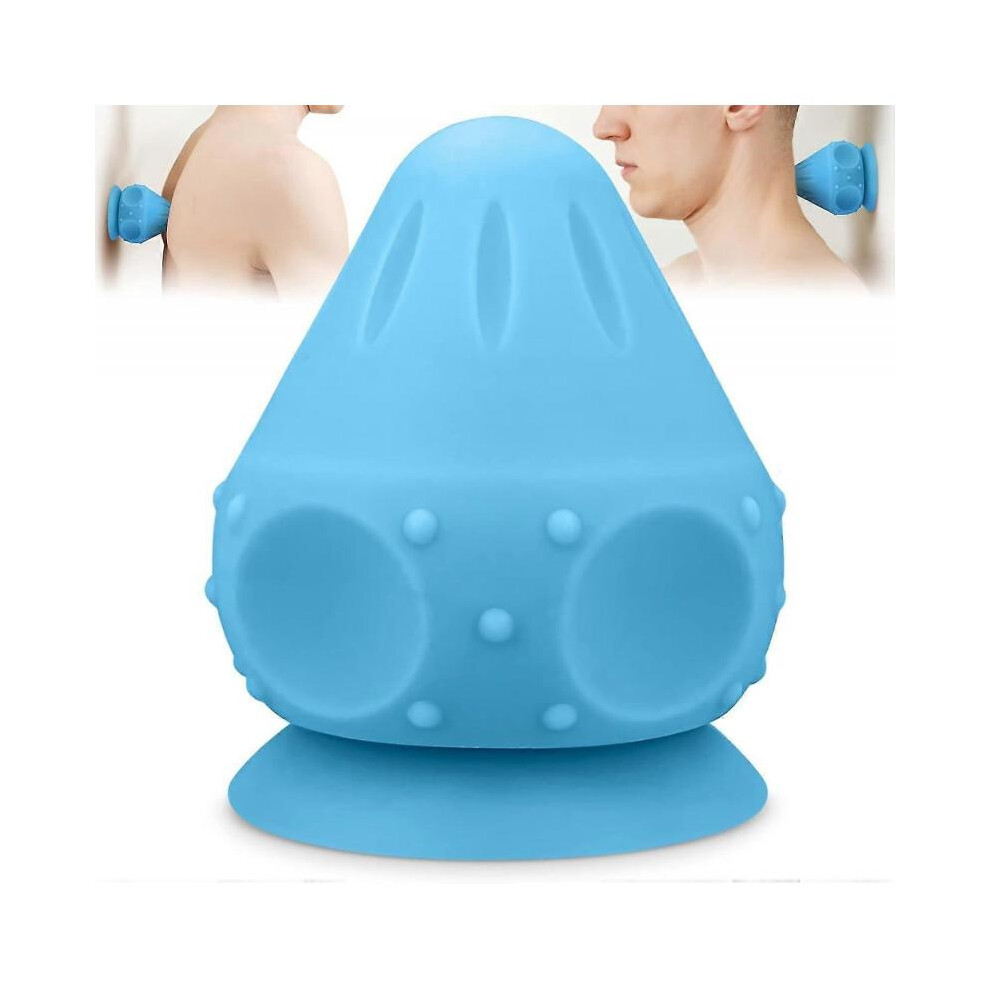 Blue Mountable Massage Ball For Myofascial Release - Back, Neck, Plantar Fasciitis, Trigger Points (Blue)