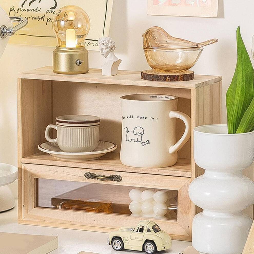 Desktop Storage Cabinet Organizer Shelf Multipurpose Freestanding Display Box Rack for Sundries