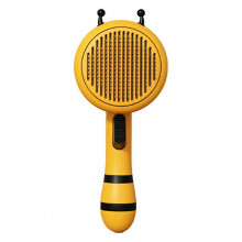 Cat Slicker Self Cleaning Massage Cartoon Shape Pet Hair Shedding Grooming Brush for Dogs Yellow
