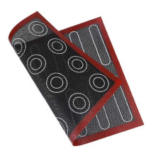 (As show, One size) Silicone 30x40 cm Reversible Printed Macaron Puff Baking Mat Non-Stick Pastry Oven Cake Percompatible withated Sheet Liner