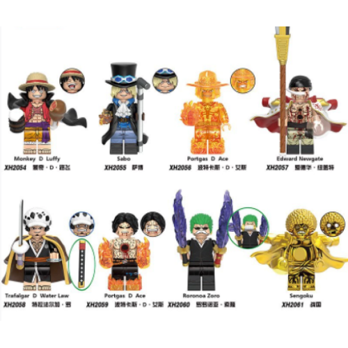 8PCS One Piece Minifigure Building Blocks Fits Lego