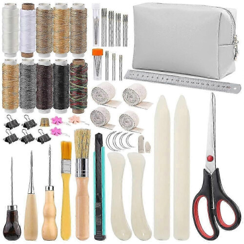 (As show, One size) 65 Pcs Bookbinding Kit BookBinding Materials Bone Folder Tool Kit compatible with Beginners Bookbinding Supplies