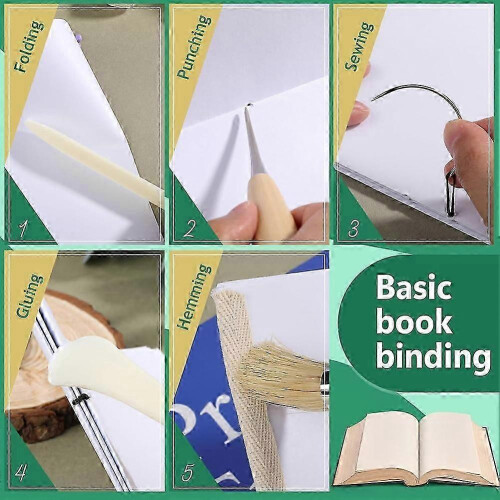 (As show, One size) 65 Pcs Bookbinding Kit BookBinding Materials Bone Folder Tool Kit compatible with Beginners Bookbinding Supplies 1