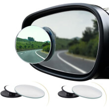 2Pcs Round Blind Spot Mirror HD Glass Frameless Convex Rear View 360° Stick On
