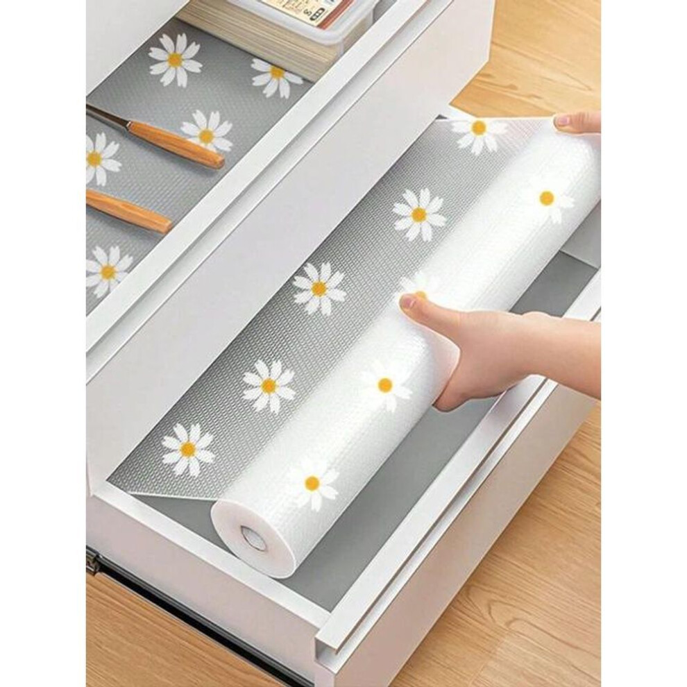 (as the picture, 200x50cm) 1 Roll  Shelf Liner For Kitchen Cabinets Eva Waterproof Fridge Pad Cupboard Mat Easy Placemats Non-adhesive Drawer Liner