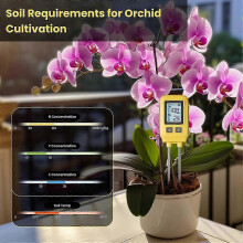 (As show, One size) Soil N,P,K Temperature Sensor Nitrogen Phosphorus Potassium Detector Nutrient Fertility Meter Tester Garden Farm