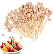 (As show, One size) Cocktail Sticks 100 Counts Bamboo Toothpicks Fancy Cocktail Toothpicks for Bamboo Cocktail Picks for Charcuterie Desserts Burgers Fruit Wedding Party