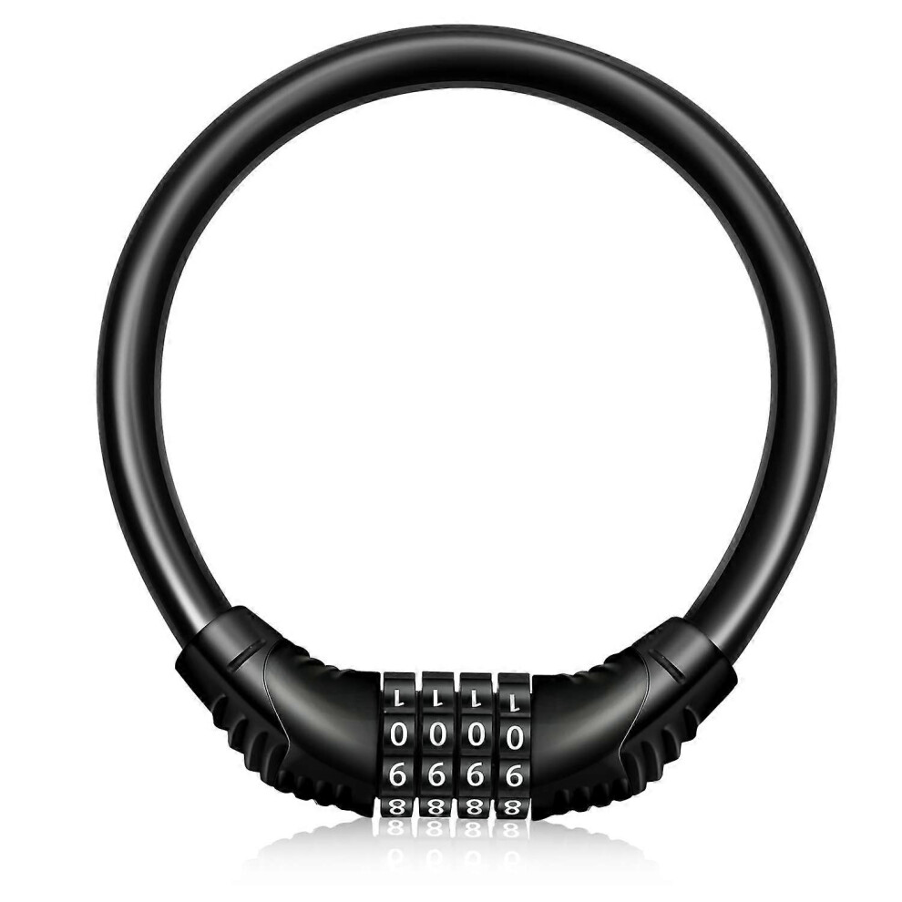 (As show, One size) Bike Lock Portable Bicycle Lock High Security Bike Locks Cycling Lock with 4-Digits Codes Ideal to Secure Bike, Motorbike, Cycles,-image-OPC-PH6PGRK-NEW