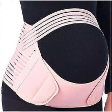 (As show, One size) Maternity Belt Pregnancy Support Belt Lumbar Back Support Waist Band Belly Bump Brace, Relieve Back, Pelvic(Pink, XL)